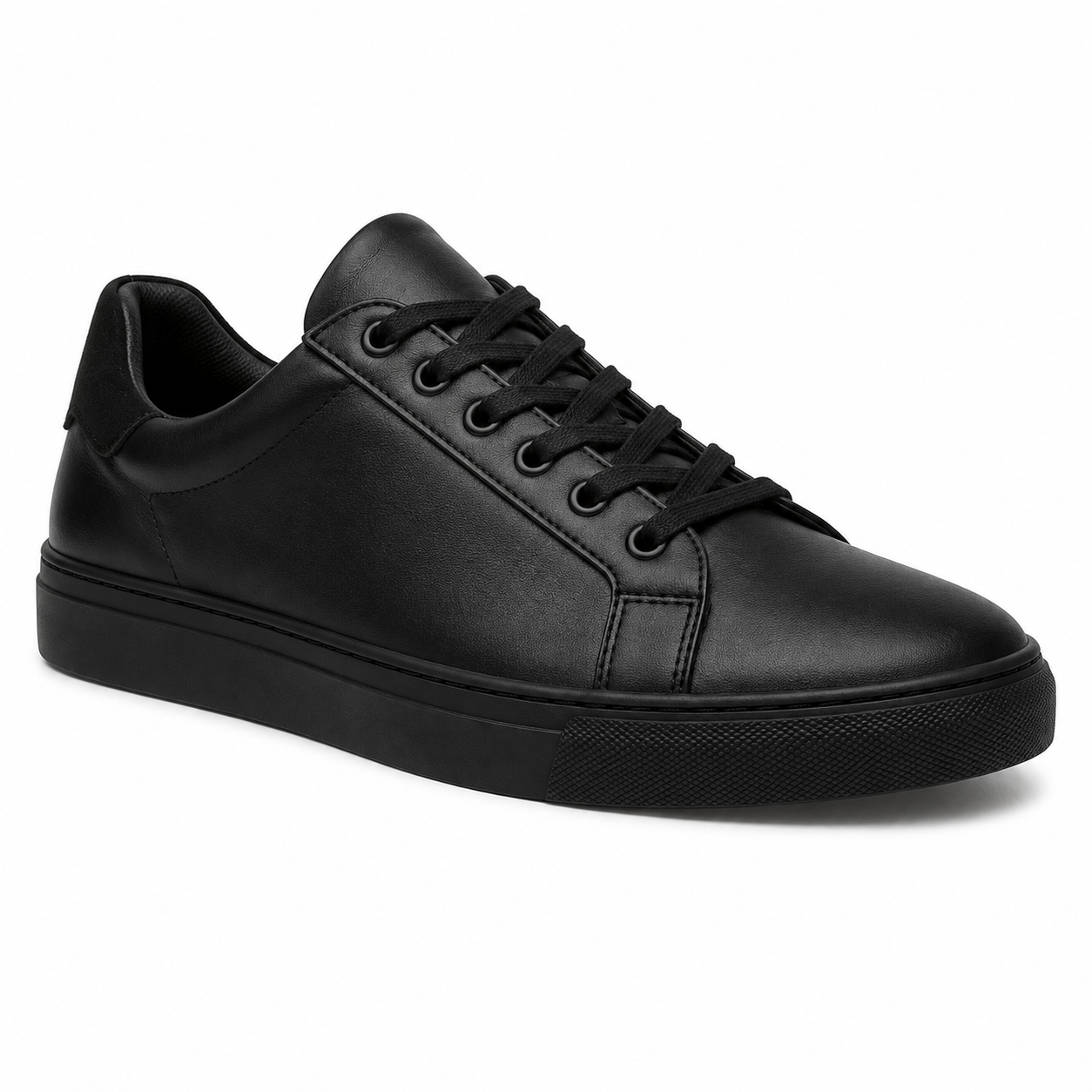 Premium Leather Casual Trainers – Black | Terrey Lotts
